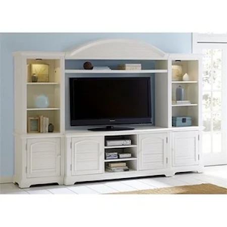 Entertainment Center with Piers and LED Touch Lighting